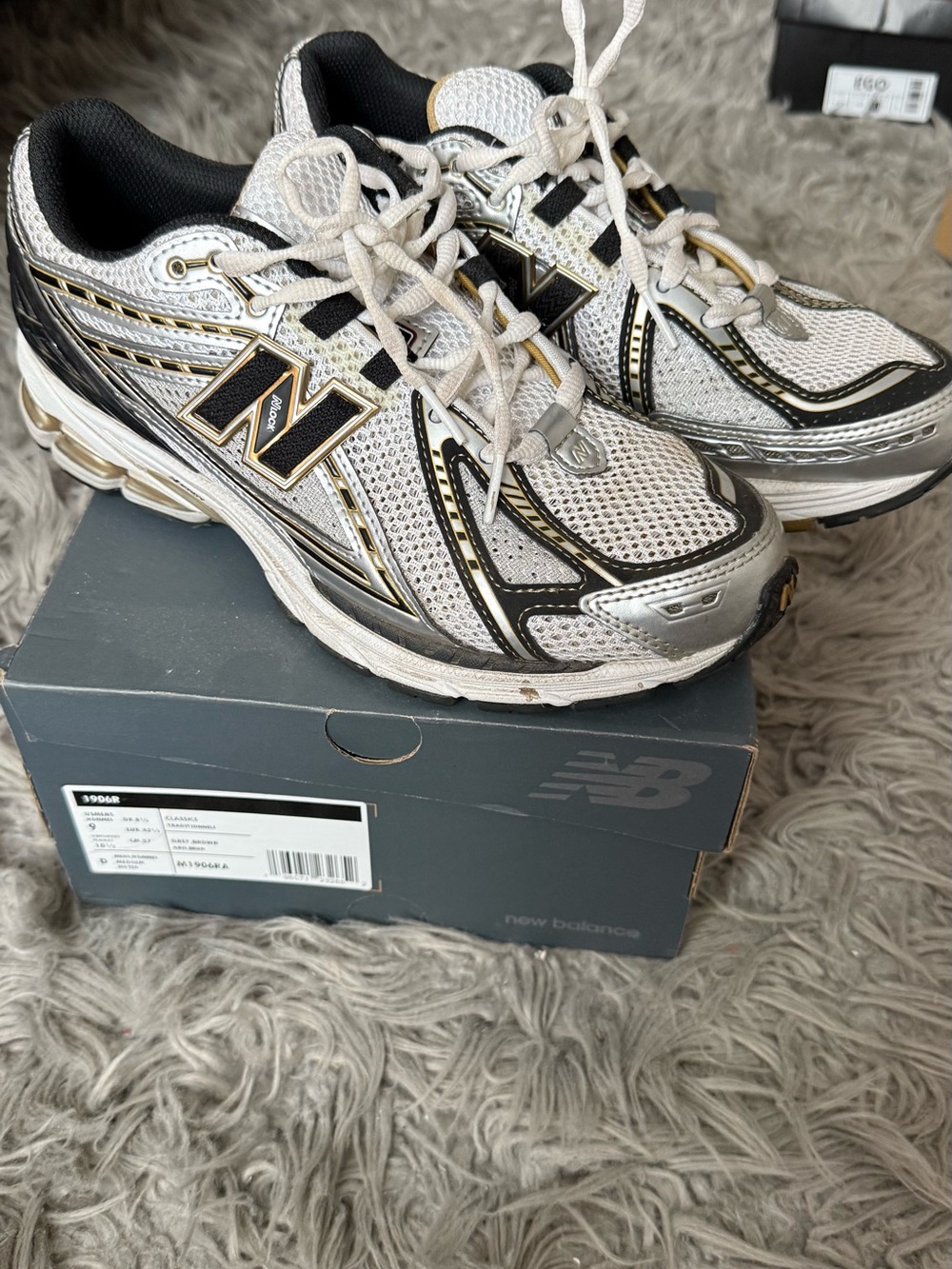 New Balance Women's White, Black & Gold Athletic Sneakers